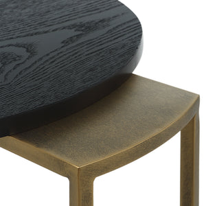 Uttermost Aztec Wood Nesting Tables, Set/2 22882 IRON, MDF, ASH