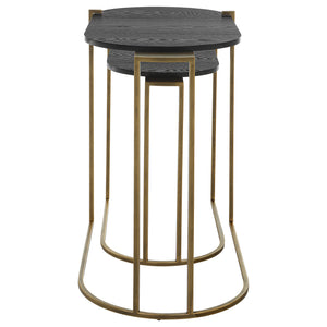 Uttermost Aztec Wood Nesting Tables, Set/2 22882 IRON, MDF, ASH