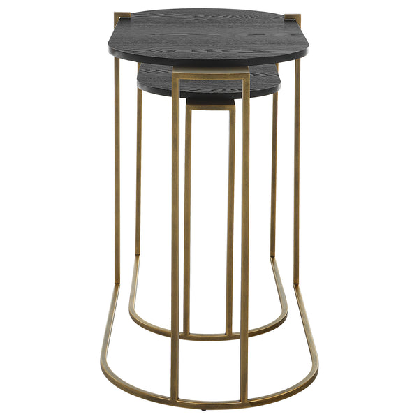 Uttermost Aztec Wood Nesting Tables, Set/2 22882 IRON, MDF, ASH
