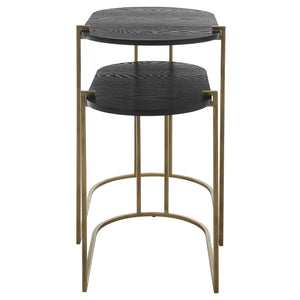 Uttermost Aztec Wood Nesting Tables, Set/2 22882 IRON, MDF, ASH