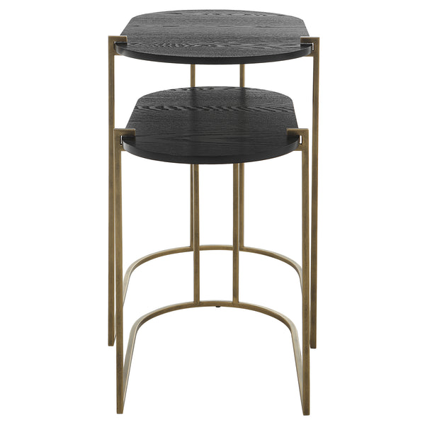 Uttermost Aztec Wood Nesting Tables, Set/2 22882 IRON, MDF, ASH