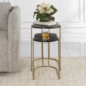 Uttermost Aztec Wood Nesting Tables, Set/2 22882 IRON, MDF, ASH