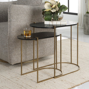 Uttermost Aztec Wood Nesting Tables, Set/2 22882 IRON, MDF, ASH