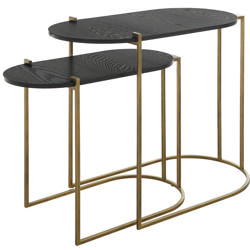 Uttermost Aztec Wood Nesting Tables, Set/2 22882 IRON, MDF, ASH