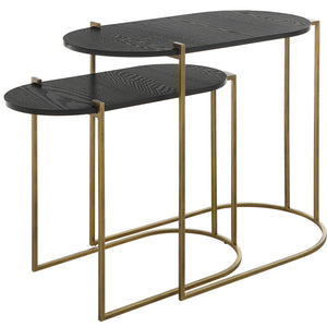 Uttermost Aztec Wood Nesting Tables, Set/2 22882 IRON, MDF, ASH