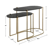 Uttermost Aztec Wood Nesting Tables, Set/2 22882 IRON, MDF, ASH