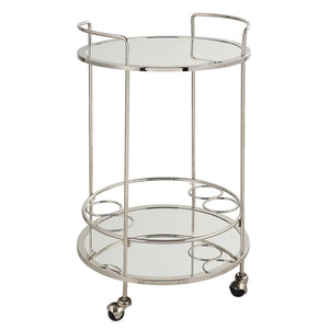 Uttermost Spritz Chrome Bar Cart 22895 STEEL, MIRROR, MDF