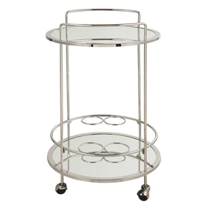 Uttermost Spritz Chrome Bar Cart 22895 STEEL, MIRROR, MDF