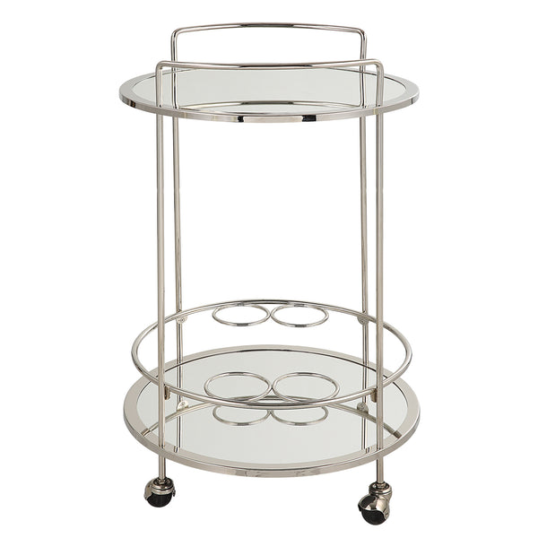 Uttermost Spritz Chrome Bar Cart 22895 STEEL, MIRROR, MDF
