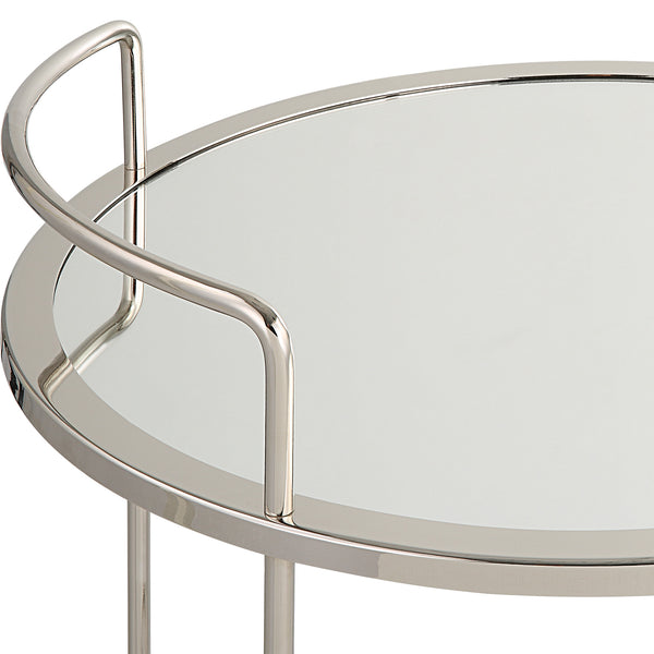 Uttermost Spritz Chrome Bar Cart 22895 STEEL, MIRROR, MDF