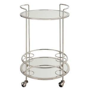 Uttermost Spritz Chrome Bar Cart 22895 STEEL, MIRROR, MDF
