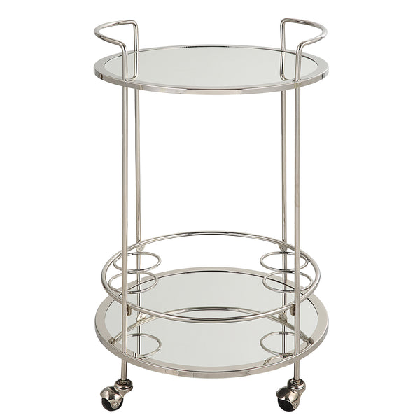 Uttermost Spritz Chrome Bar Cart 22895 STEEL, MIRROR, MDF