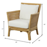 Uttermost Pacific Rattan Armchair 23766 RATTAN WITH FOAM AND FABRIC