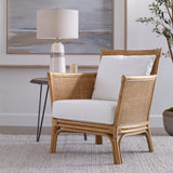 Uttermost Pacific Rattan Armchair 23766 RATTAN WITH FOAM AND FABRIC