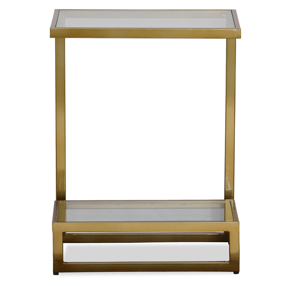 Uttermost Musing Brushed Brass Accent Table 22913 IRON, GLASS