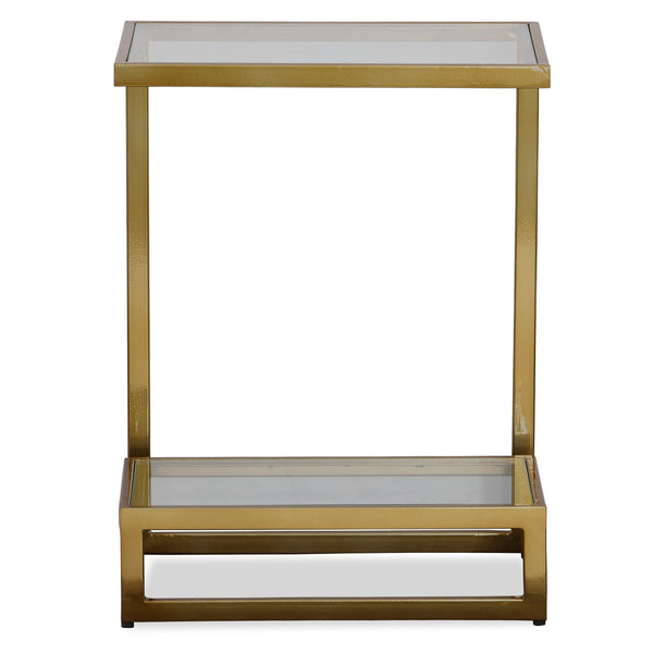 Uttermost Musing Brushed Brass Accent Table 22913 IRON, GLASS