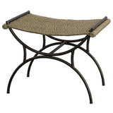 Uttermost Playa Seagrass Small Bench 23770 METAL WITH SEAGRASS AND RATTAN POLE