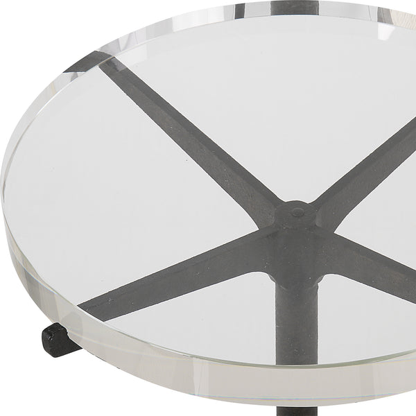 Uttermost Forge Industrial Accent Table 22915 METAL,CRYSTAL