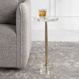 Uttermost Groove Crystal Drink Table 22908 IRON, CRYSTAL