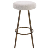 Uttermost Braven White Fabric Counter Stool 23771 METAL,MDF,FOAM,FABRIC