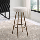 Uttermost Braven White Fabric Counter Stool 23771 METAL,MDF,FOAM,FABRIC