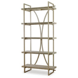 Uttermost Sway Soft Gray Etagere 22902 JAVA MIX WOOD WITH TITLE TSCA VI, VENEER, AND METAL