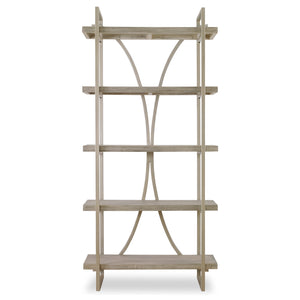 Uttermost Sway Soft Gray Etagere 22902 JAVA MIX WOOD WITH TITLE TSCA VI, VENEER, AND METAL