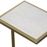 Uttermost Elevate White Marble Drink Table 22943 MARBLE, STEEL