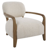 Uttermost Telluride Natural Shearling Accent Chair 23772 OAK, MORGAN SHEEPSKIN,FOAM,PLYWOOD