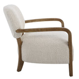 Uttermost Telluride Natural Shearling Accent Chair 23772 OAK, MORGAN SHEEPSKIN,FOAM,PLYWOOD