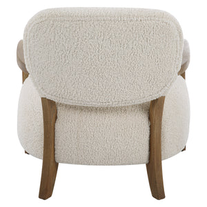 Uttermost Telluride Natural Shearling Accent Chair 23772 OAK, MORGAN SHEEPSKIN,FOAM,PLYWOOD