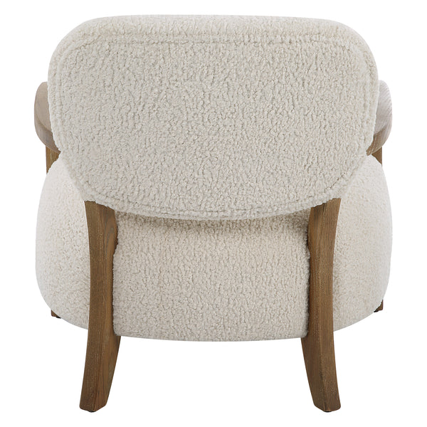 Uttermost Telluride Natural Shearling Accent Chair 23772 OAK, MORGAN SHEEPSKIN,FOAM,PLYWOOD