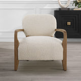 Uttermost Telluride Natural Shearling Accent Chair 23772 OAK, MORGAN SHEEPSKIN,FOAM,PLYWOOD