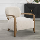 Uttermost Telluride Natural Shearling Accent Chair 23772 OAK, MORGAN SHEEPSKIN,FOAM,PLYWOOD