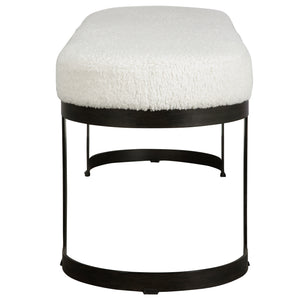 Uttermost Infinity Black Bench 23817 METAL,MDF,FOAM,FABRIC