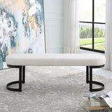 Uttermost Infinity Black Bench 23817 METAL,MDF,FOAM,FABRIC