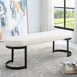 Uttermost Infinity Black Bench 23817 METAL,MDF,FOAM,FABRIC