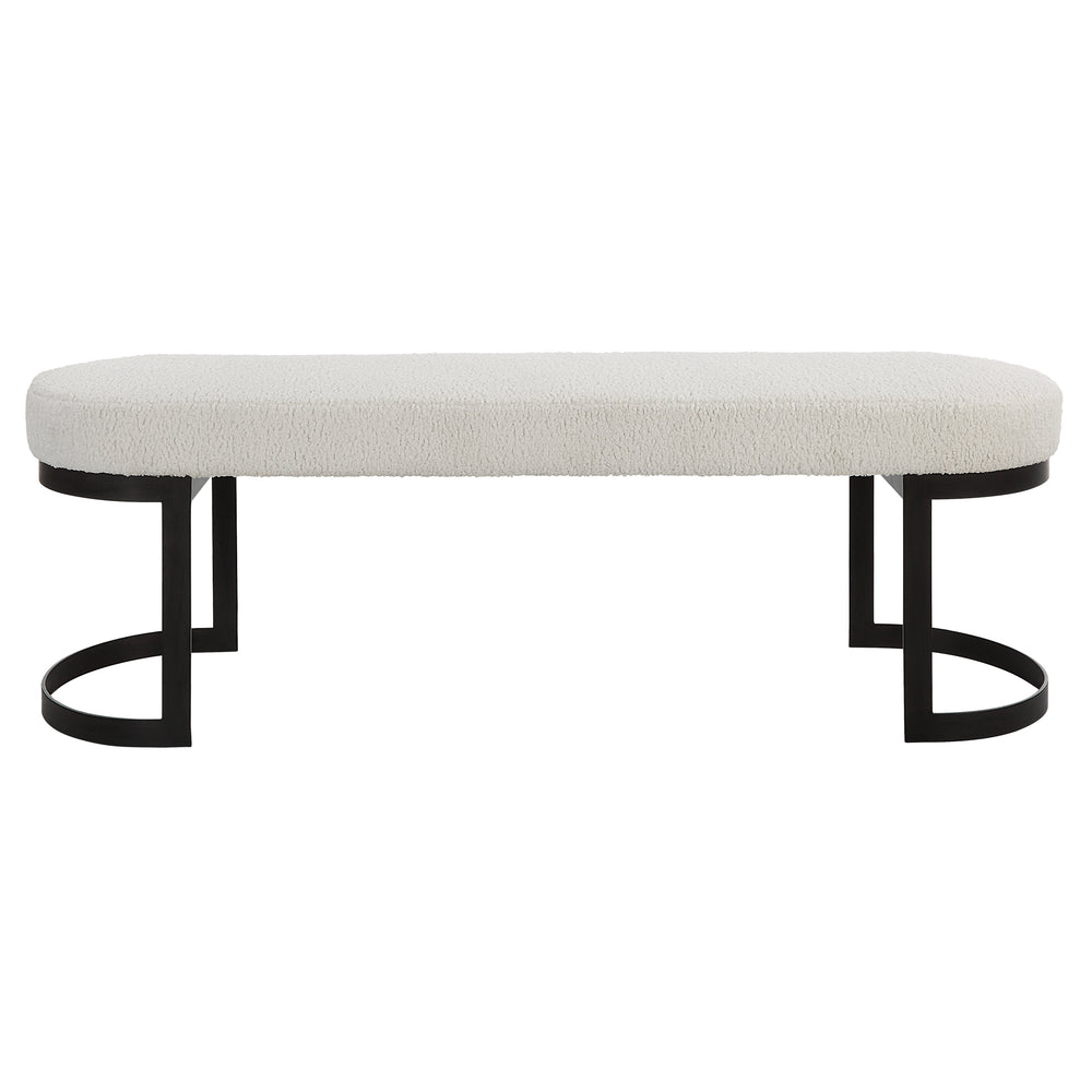 Uttermost Infinity Black Bench 23817 METAL,MDF,FOAM,FABRIC