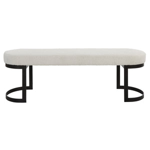 Uttermost Infinity Black Bench 23817 METAL,MDF,FOAM,FABRIC