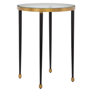 Uttermost Stiletto Antique Gold Side Table 22965 IRON, GLASS