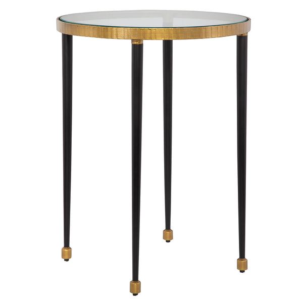 Uttermost Stiletto Antique Gold Side Table 22965 IRON, GLASS
