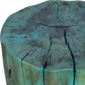 Uttermost Habitat Blue Accent Stool 22948 TAMARIND WOOD