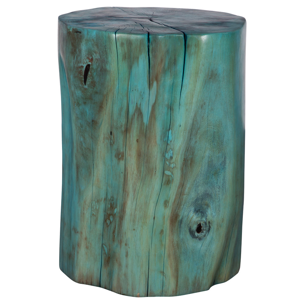 Uttermost Habitat Blue Accent Stool 22948 TAMARIND WOOD