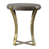 Uttermost Unite Brass Leg Wood Side Table 22940 METAL,MDF,VENEER,SOLID WOOD