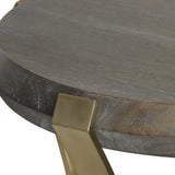 Uttermost Unite Brass Leg Wood Side Table 22940 METAL,MDF,VENEER,SOLID WOOD