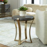 Uttermost Unite Brass Leg Wood Side Table 22940 METAL,MDF,VENEER,SOLID WOOD