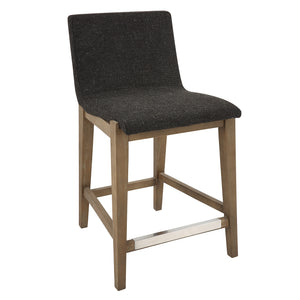 Uttermost Klemens Chocolate Counter Stool 23822 RUBBER WOOD，PLYWOOD，FABRIC，FOAM，HARDWARE