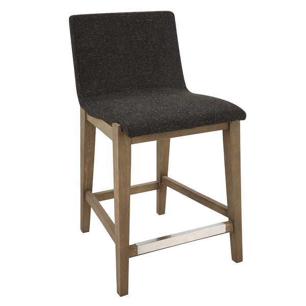 Uttermost Klemens Chocolate Counter Stool 23822 RUBBER WOOD，PLYWOOD，FABRIC，FOAM，HARDWARE