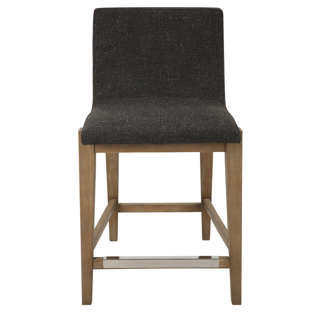 Uttermost Klemens Chocolate Counter Stool 23822 RUBBER WOOD，PLYWOOD，FABRIC，FOAM，HARDWARE