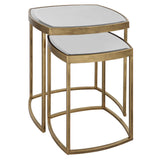 Uttermost Vista Gold Nesting Tables, Set Of 2 22957 IRON, MIRROR